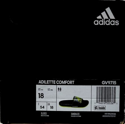 ADIDAS Adilette Comfort Slides Men\'s Size 18 Grey Green. Brand New In Box Adidas Adilette Comfort Slides Men main image 2