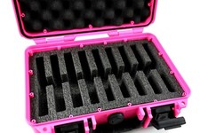 Pink ArmourCase includes Nanuk 909 9 knife Collectors case foam plus nameplate
