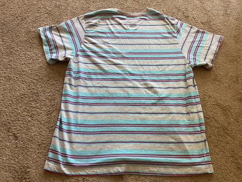 Enyce Striped Shirt Mens 5XL Short Sleeve Blue Grey Red - Picture 4 of 4