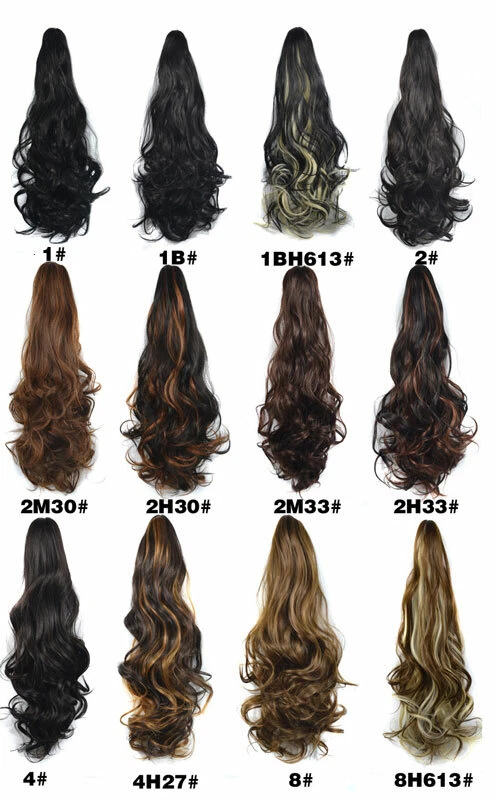 Peluca cola de caballo garra clip largo ondulado alto cola de caballo pelo varios colores Foto 2 de 4