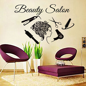 Hair Salon Wall Decals Beauty Salon Fashion Girl Woman Haircut Hairdressin MN472 