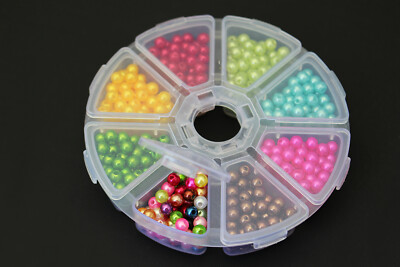 800 pcs/box Plastic Pearlescent Fishing Beads 5mm Round Sinking Fishing Tackle
