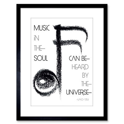 Quote Lao Tzu Music Soul Universe Uplifting Framed Wall Art Print 9X7 In