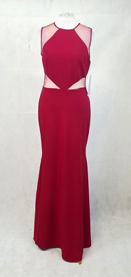 JS Collection Cut Out Evening Dress Red UK Size 8 Rrp £159 BOX1 BB 05