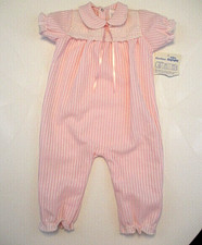 Vtg GERBER Outfit Sleep n Play Girls Sz 9-12 mos Pink Romper Eyelet EASTER NWT