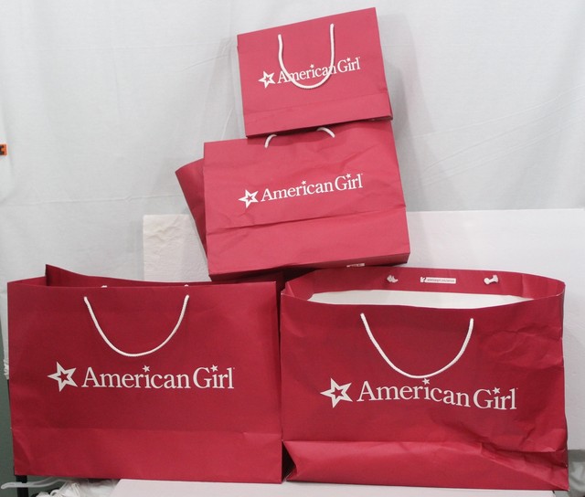 Lot of 4 American Girl Doll Retail Shopping Rope Handle Gift Wrap Bags