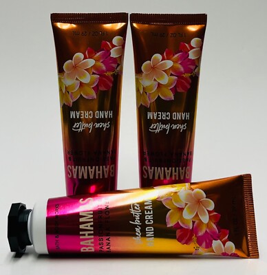 3 Bath & Body Works BAHAMAS PASSIONFRUIT BANANA Travel Size Mini Hand Cream 1 oz