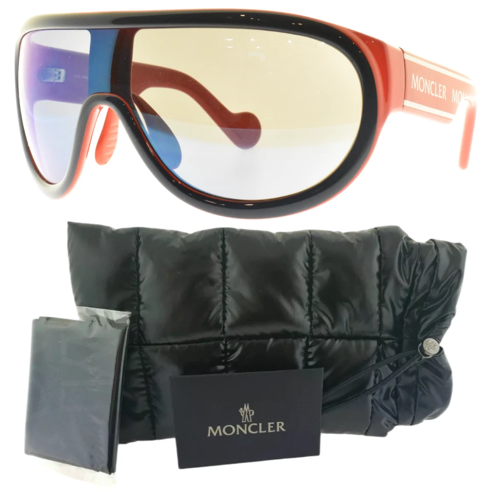 ¡¡NUEVO!! Gafas de sol unisex MONCLER ML0106 92C rojo azul espejo lente protector