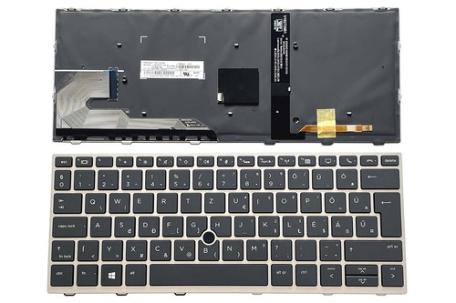 Backlit Hungarian Keyboard for HP EliteBook 830 G5, 830 G6, 836 G5 Silver frame - Picture 4 of 7