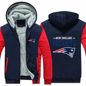 New England Patriots Fan Hoodie Fleece Zip Up Coat Winter Jacket Warm Sweatshirt Ebay