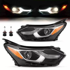 Headlights Halogen w/LED DRL w/Bulbs For Chevy Equinox 2018 2019 2020 Projector