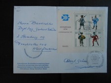 Schweiz 1974 Internaba Beleg mit Block 22 (t23)