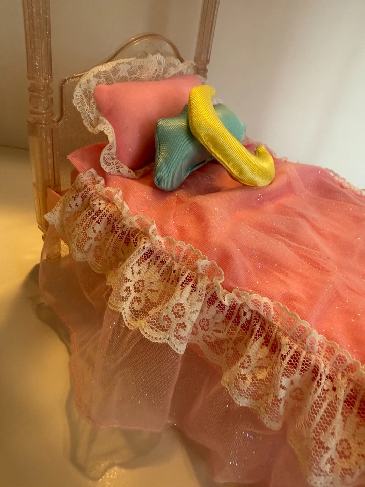 Vintage 90s barbie Matel GLITTER & GLOW BED - CANOPY BED "LIGHTS UP" - Image 3 of 4