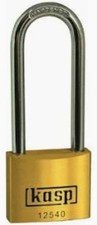 KASP 40×63mm Brass Padlock | Long Shackle Outdoor Security Lock