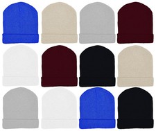 12 Pack Knitted Beanie Hats for Men Women, Warm Skull Caps