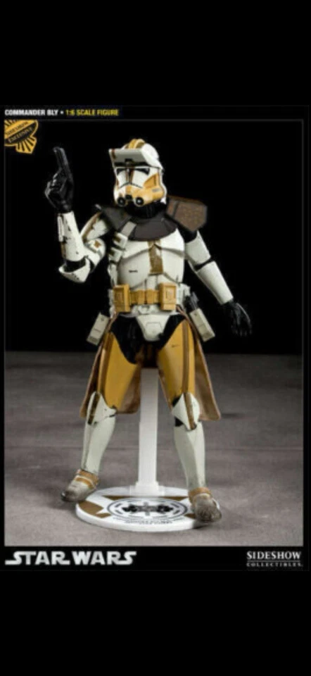Figura de acción Star Wars Sideshow Clone Commander Bly EXCLUSIVA (1/1000) escala 1/6 Foto 2 de 4