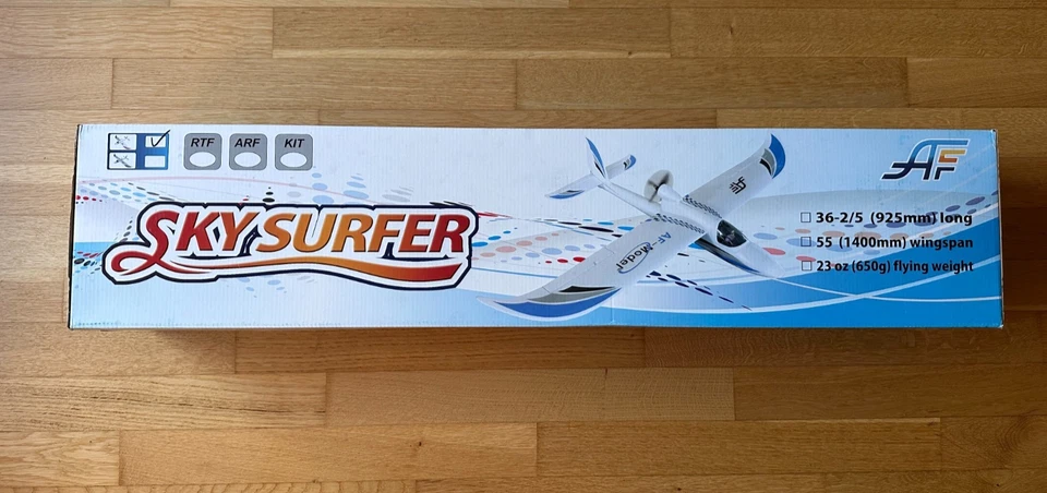 Sky Surfer EPO 1400mm BLAU inklusive Antrieb und Servos RC Elektrosegler NEU - Bild 3 von 4