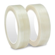 Filament Strapping Tape 2 Roll 1 Inch x 27 Yards 5.5 Mil Heavy Duty Reinforce...