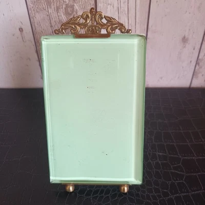 Ancien cadre porte photos biseauté, en laiton doré. - Photo 1/2