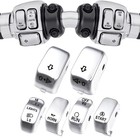 6pcs Chrome Hand Control Switch Housing Button Cover Cap For Harley Dyna Softail