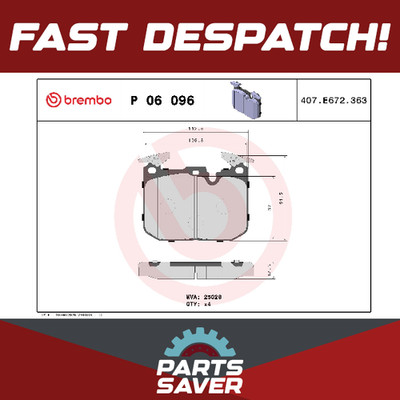 Brake Pads Set fits BMW 335 3.0 Front 11 to 16 N55B30A Brembo 34112284765 New