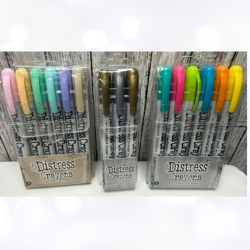 Tim Holtz DISTRESS CRAYONS Mixed Media Metallics Sets 1 & 5 