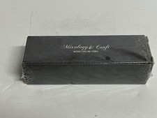 Mixology Artesanal Whisky Piedras Cubo Granito Rocas Enfriadoras Juego de 6 Bandeja de Madera NUEVO