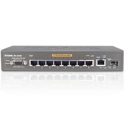D-Link DES-3010GA-TAA 8-Port RJ Specialty Switch, Black