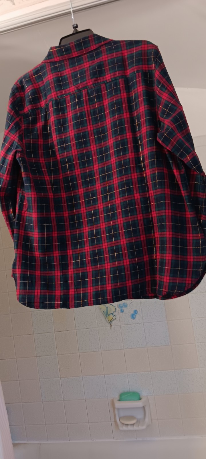 Tommy Hilfiger Womens' red, green, navy blue Plaid Long-sleeve Button down Shirt thumbnail 2