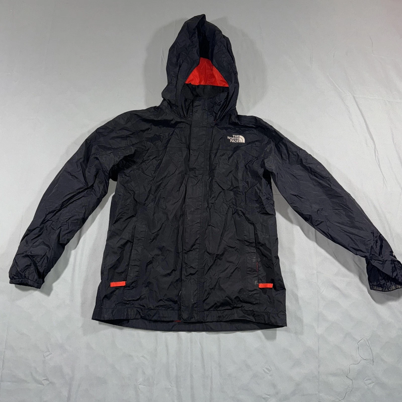 The North Face Jacket Boys Medium 10/12 Black HyVent Hooded Rain Coat Outdoor
Opens in a new window 