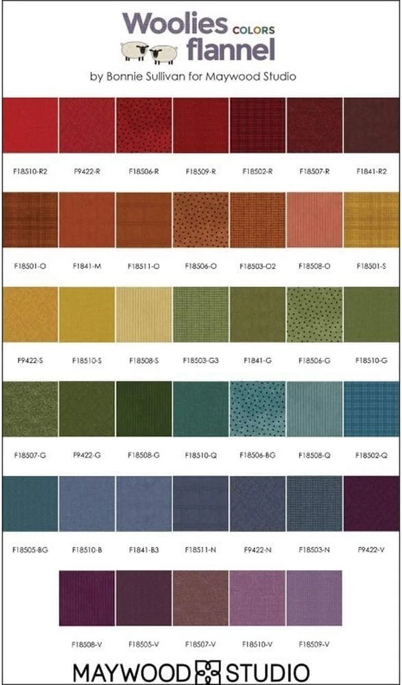 Tiras de franela Bonnie Sullivan de diseñador: 40 telas de acolchado surtidas de 2,5 pulgadas Foto 3 de 3