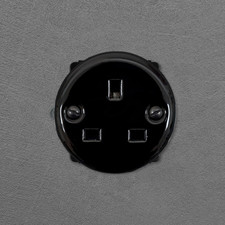 Type G UK Black Porcelain Socket Insert Flush Mount 3-Pin Grounded Outlet Core