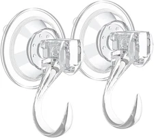2 Pack Suction Cup Wreath Hanger,Large Clear Removable Transparent 