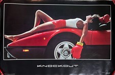 VINTAGE Ferrari Boxer KNOCKOUT Pin-Up Poster 35x23 1984 PRE-OWNED