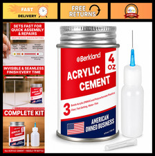 Clear Acrylic Bonding Cement 4 oz - Fast-Setting Adhesive for Plexiglass & Plast