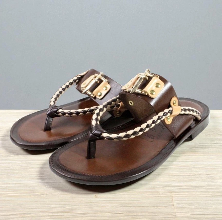 Leather Italian Sandals Mens Brown Genuine Leather Flip All Flops Handmade Adan
Opens in a new windo