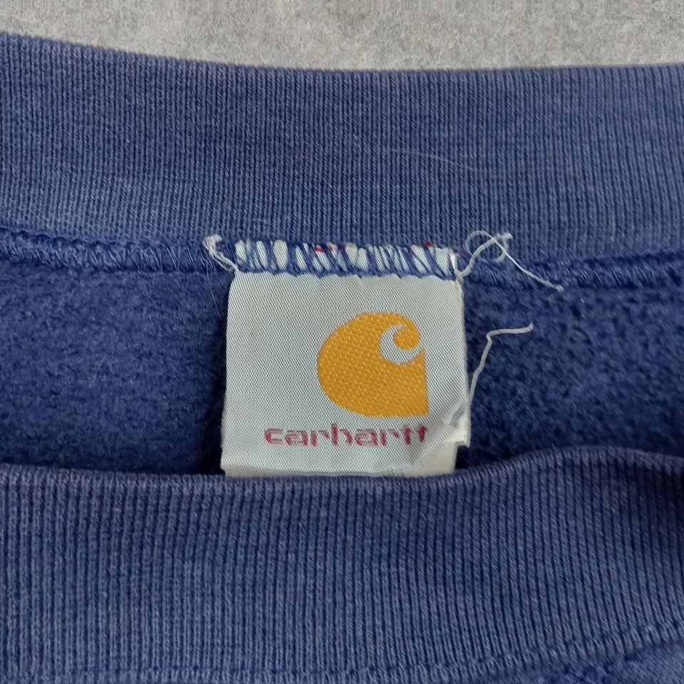 Moletom Carhartt masculino 3XL azul marinho gola redonda pulôver bordado logotipo vestuário de trabalho* - Imagem 2 de 4
