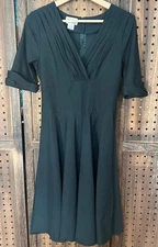 Unique Vintage Delores Swing Dress  Dark Green Sz L Pin Up Holiday Rockabilly