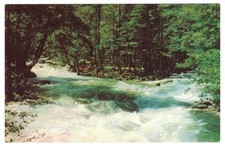California Yosemite National Park Happy Isles Turbulent Water Vintage Postcard