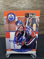 1990-91 Pro Set Martin Gelinas RC Edmonton Oilers #83 In-Person ON-CARD AUTO