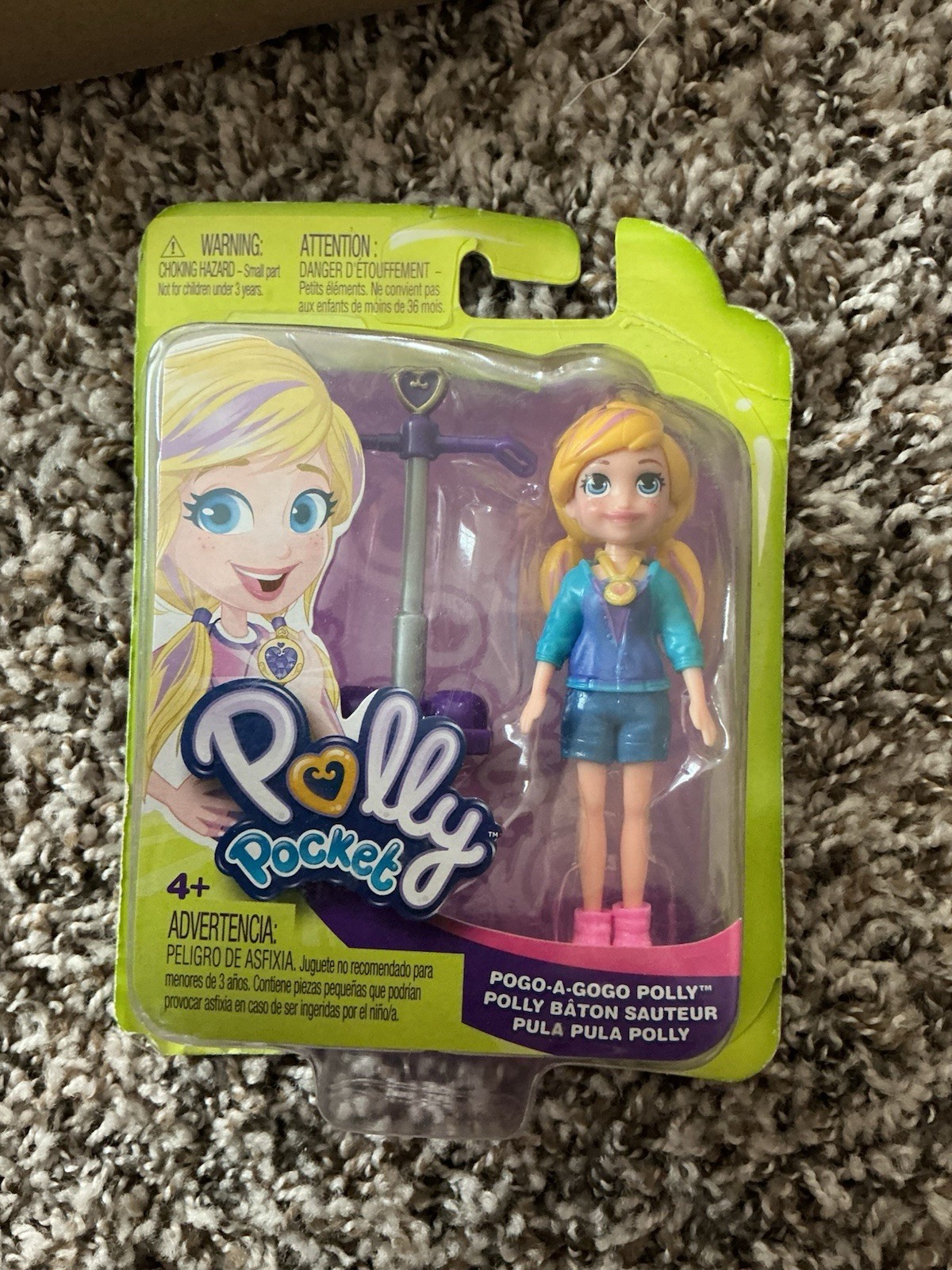 Mattel Polly Pocket Pogo-a-Gogo Pogo Stick Toy Doll w/ Accessories 3.5