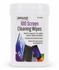 100x Screen Cleaning Wipes Residue Free for Computers, TVs, Smartphones, Laptops