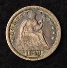 1848 H10C SEATED LIBERTY HALF DIME SILVER COIN