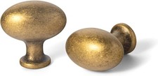 Oval Antique Brass Cabinet Knobs, 1.2Inch (36...