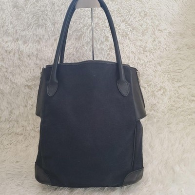2000aw Y’s Leather Tote Bag Archive Y's for Men Archive Tote Bag Canvas Leather A4 Black Navy Used | eBay