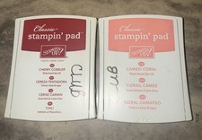 Stampin Up Ink Pad Lot Of 2 , Cherry Cobbler , Cameo Coral