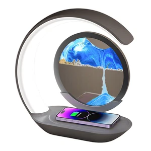 Quicksand lampe de bureau de recharge sans fil 3D Lumière de nuit en verre d'heure