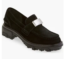 NWD $395 Rag & Bone Shiloh 2.0 Lug Loafers Black Suede Women's Sz 35/US 5.5