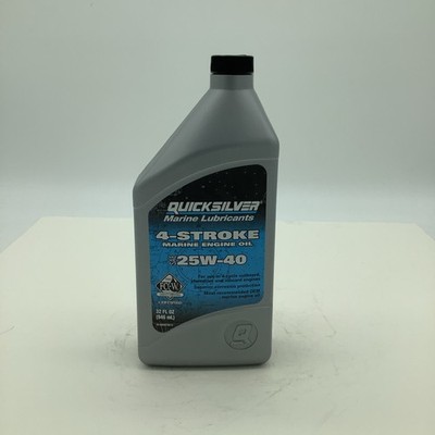 Quicksilver 4-Stroke Premium Marine Engine Oil 25W-40, 1 Quart 92-8M0078619