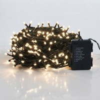 Led Lichterkette 120 Led Warmweiß - Dual Timer - Innen AußEn Batterie 8 Funktion